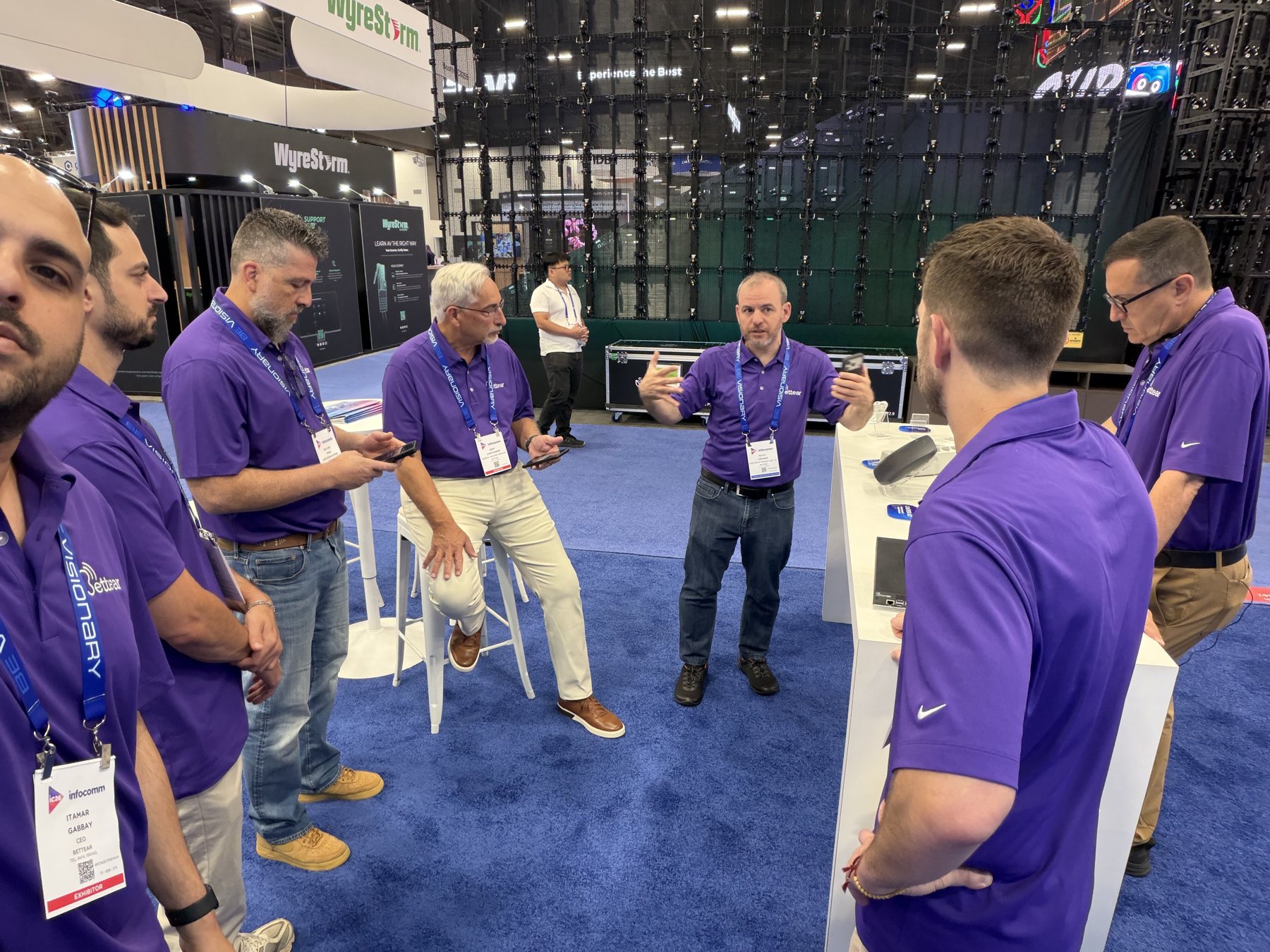 The team around the demo table at InfoComm 2026