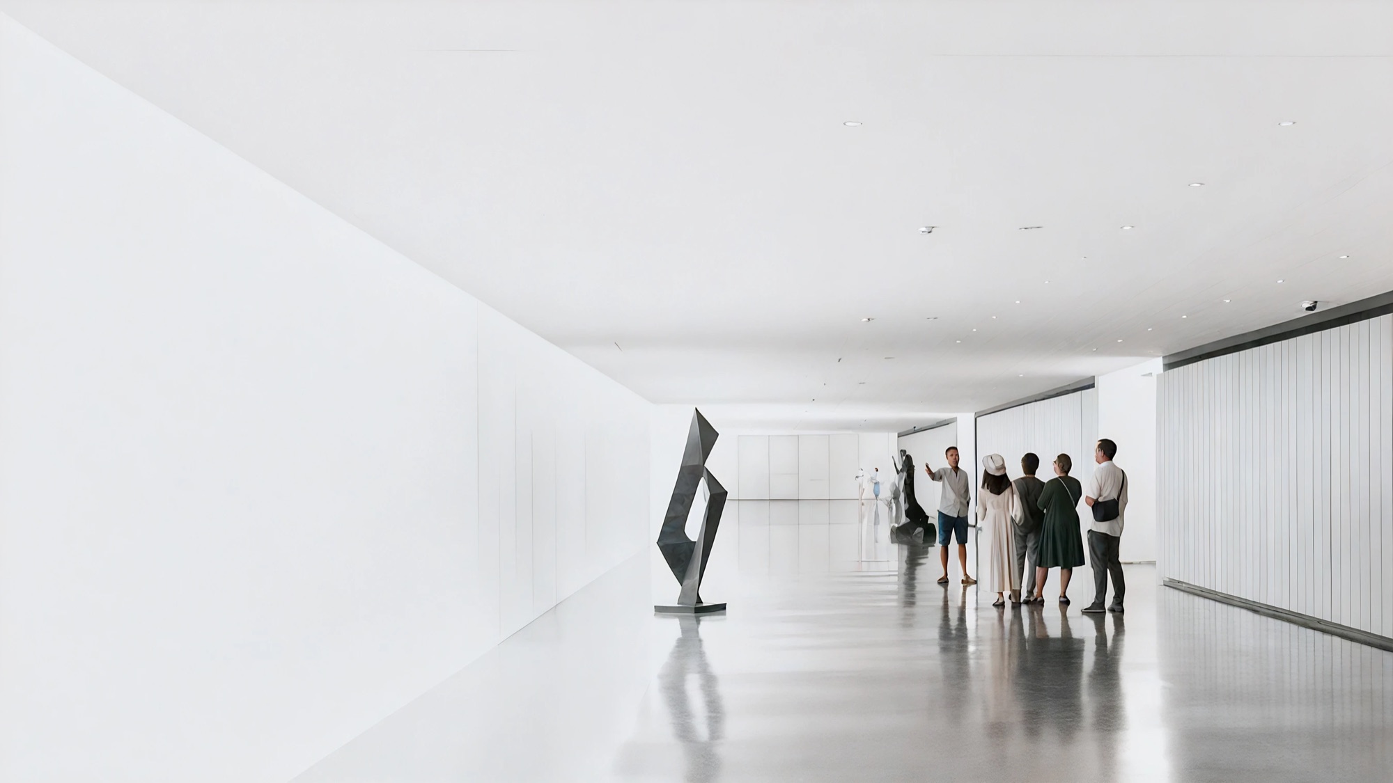 A bright modern gallery space