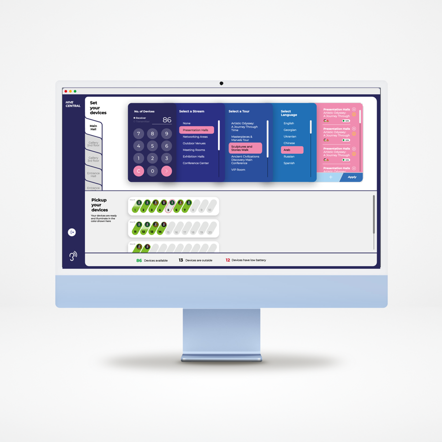 Hive Central management software on an iMac