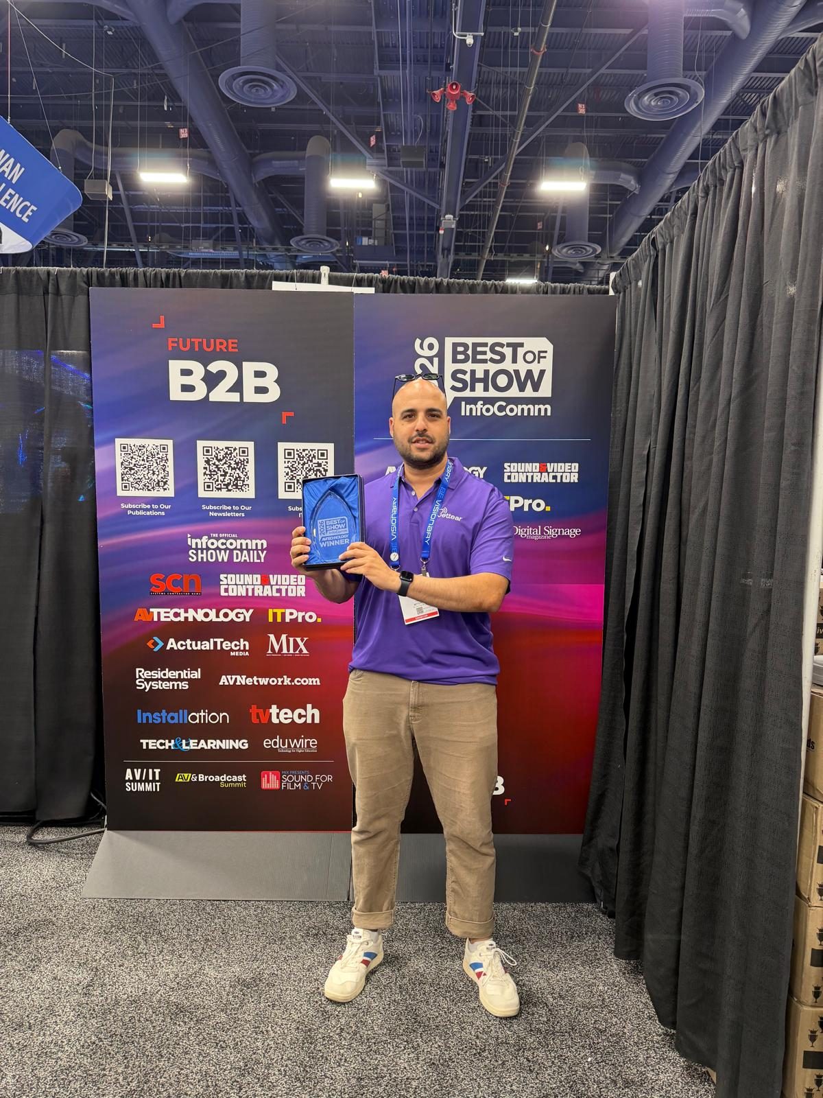 Holding the InfoComm 2026 Best of Show award