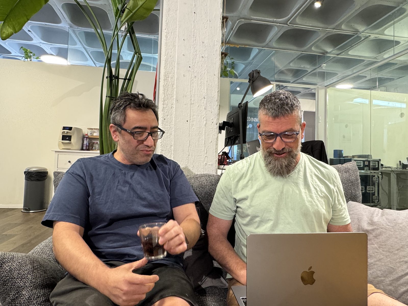 Working from the couch at the office