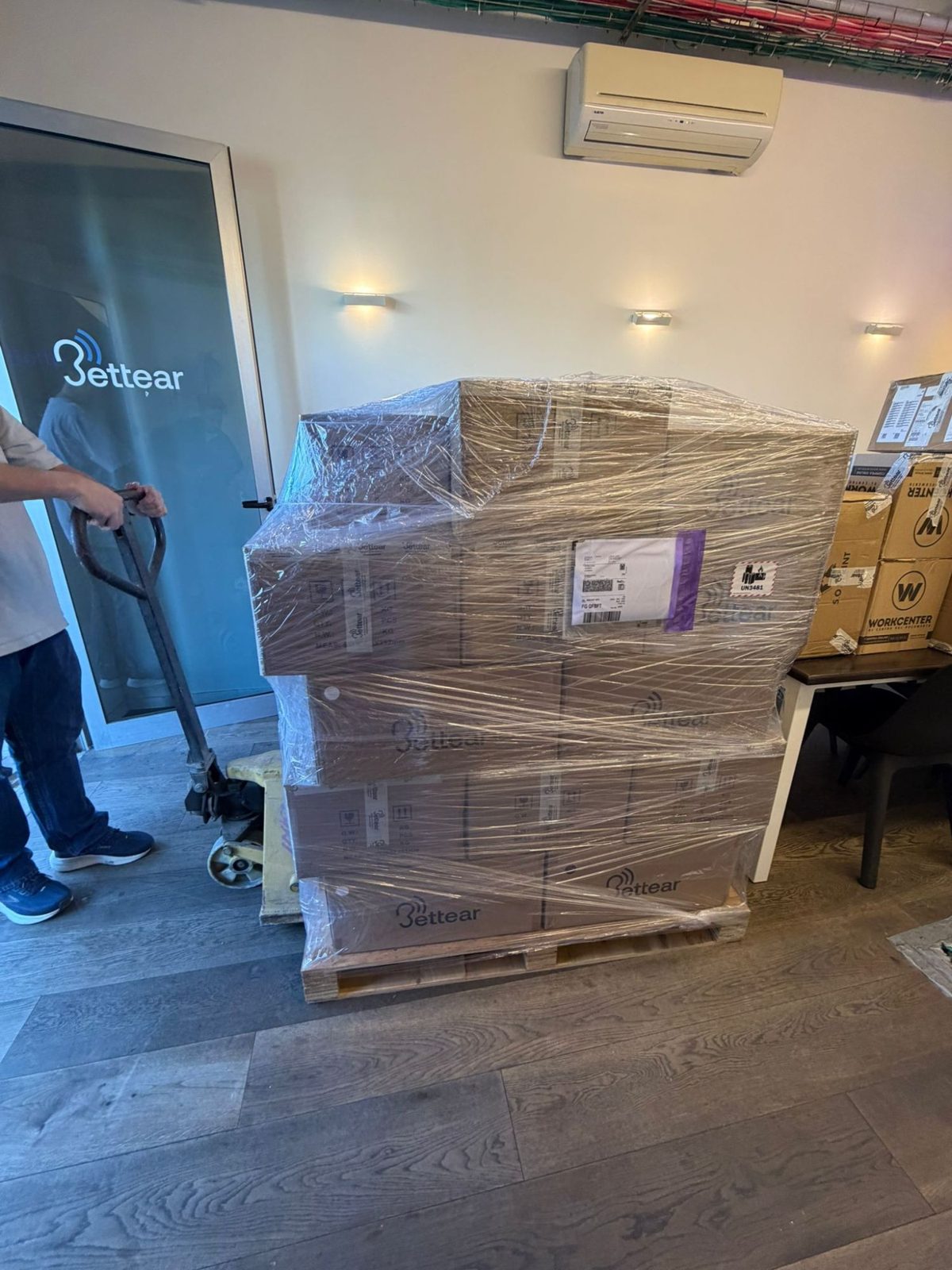 A pallet of Bettear boxes ready to ship