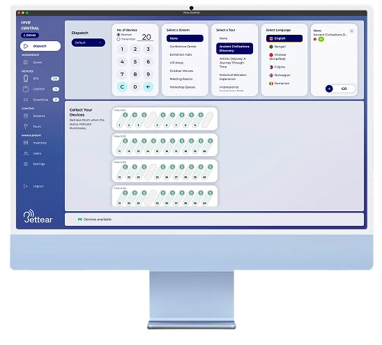 Hive Central on a desktop screen