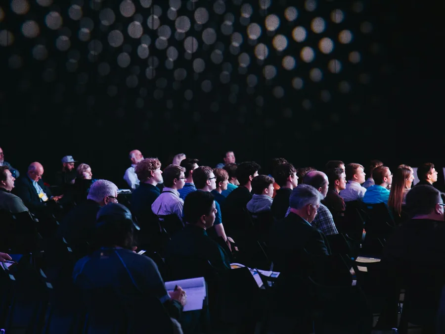 An audience at a conference
